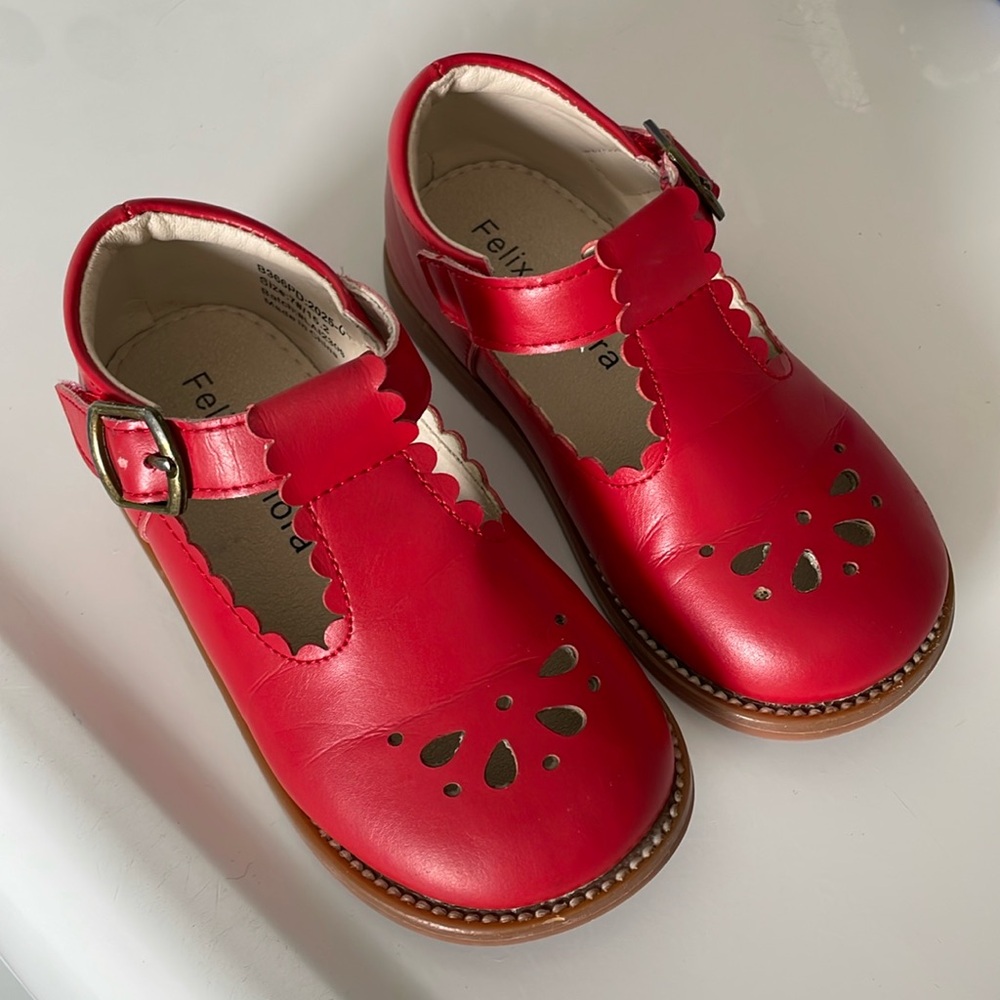 Red Felix & Flora toddler girl shoes